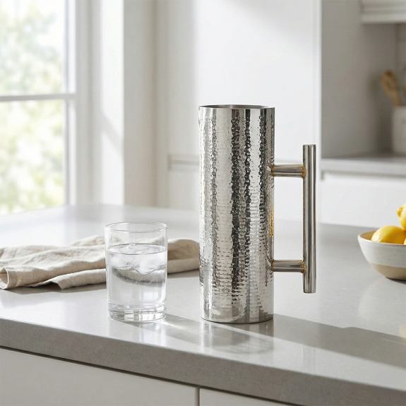 Hammered Stainless Steel Pitcher