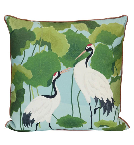 Down Filled Pillow Lilly Pad Crane
