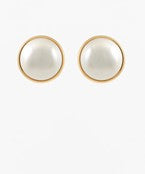 Dome Shaped Pearl Earrings