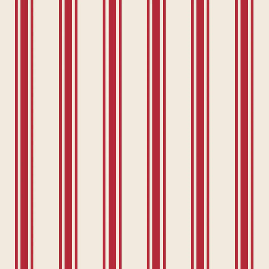 Hester & Cook Cocktail Napkins Red Linen Stripe