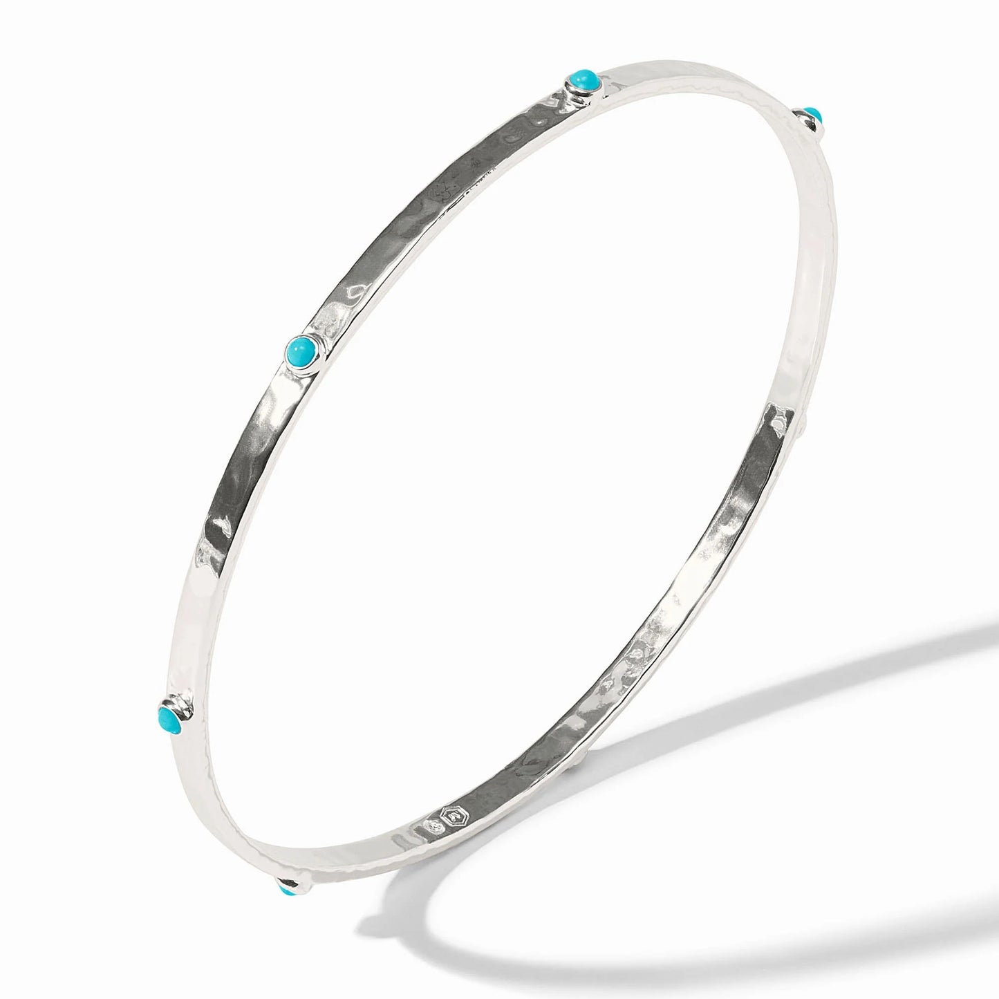 Julie Vos Crescent Stone Bangle Turquoise Blue Silver