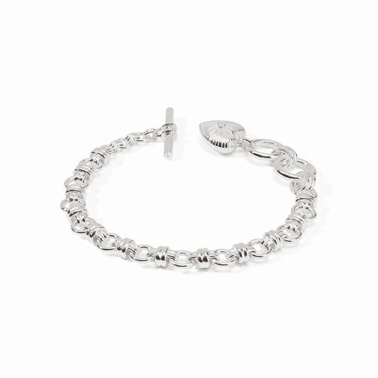 Julie Vos Esme Heart Bracelet Clear Zirconia Silver