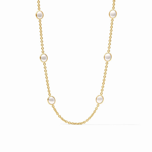 Julie Vos Stone Station Necklace Pearl