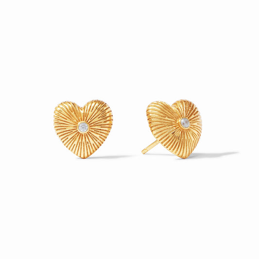 Julie Vos Esme Heart Stud Cubic Zirconia
