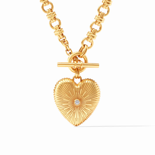 Julie Vos Esme Heart Necklace Cubic Zirconia