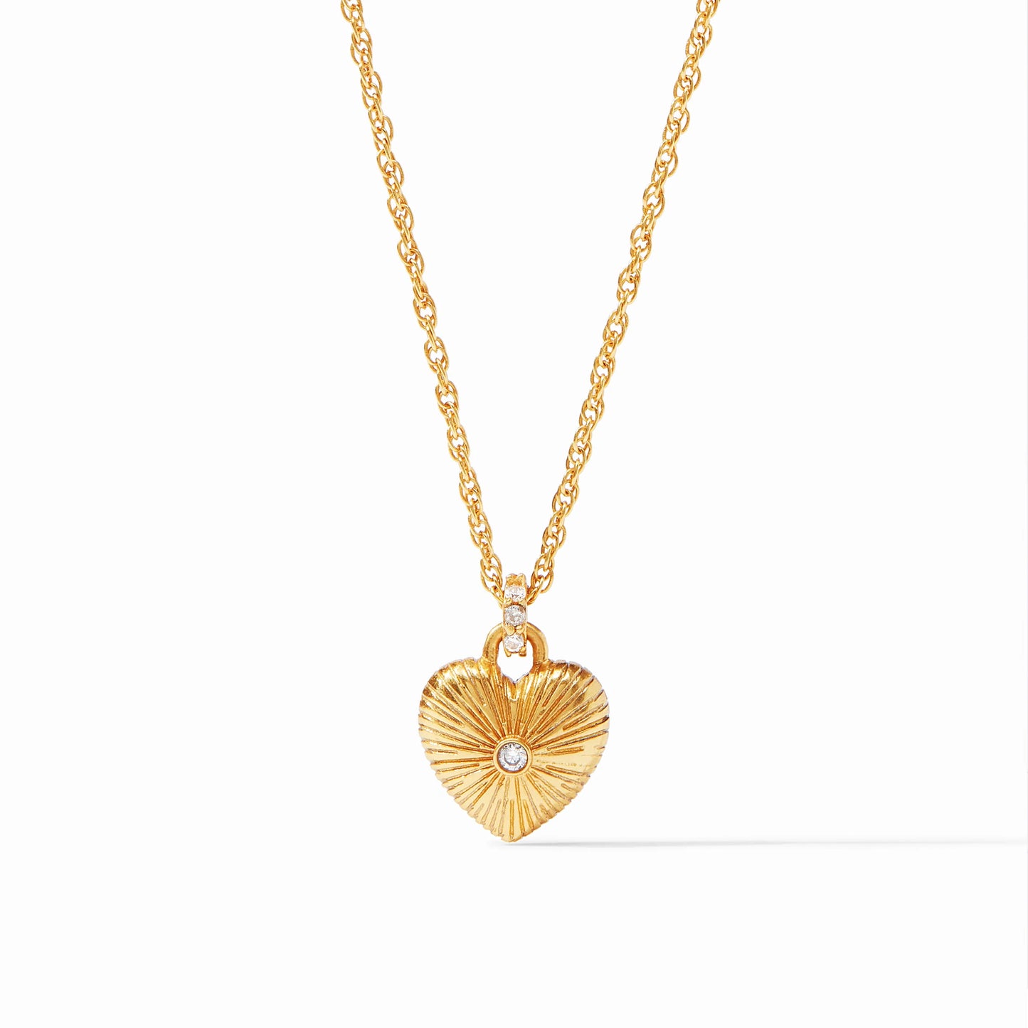 Julie Vos Esme Heart Solitaire Necklace Cubic Zirconia