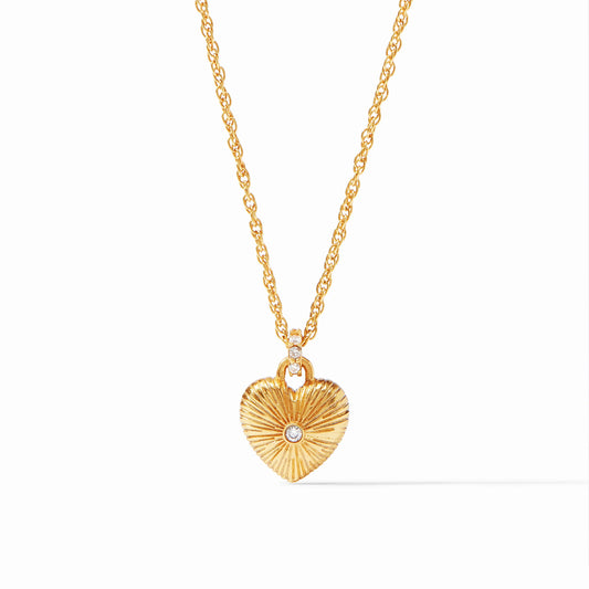 Julie Vos Esme Heart Solitaire Necklace Cubic Zirconia