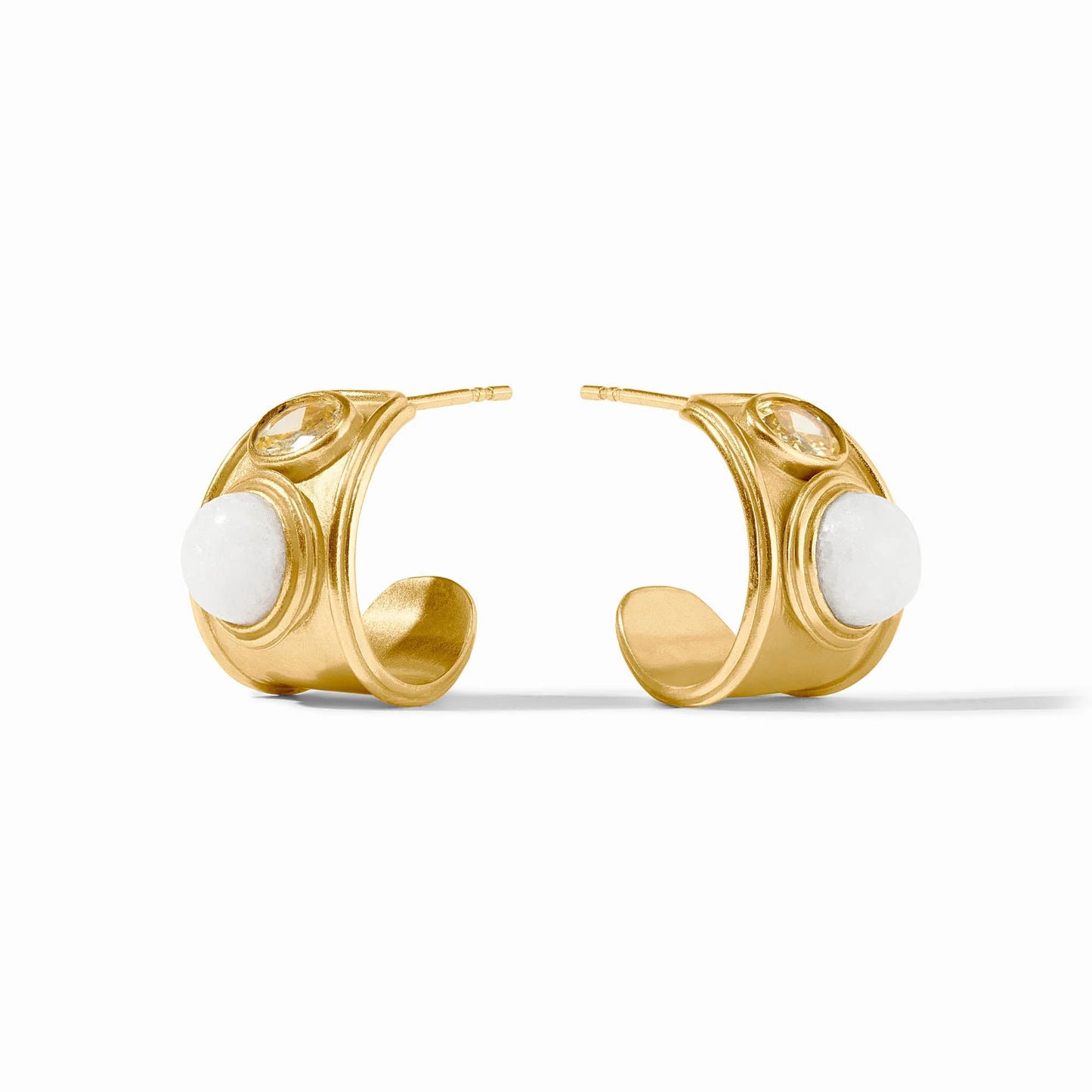 Julie Vos Portofino Stone Hoops White Jade
