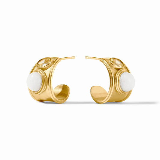Julie Vos Portofino Stone Hoops White Jade