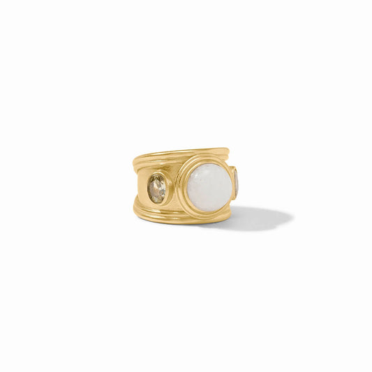Julie Vos Portofino Stone Ring White Jade Size 7