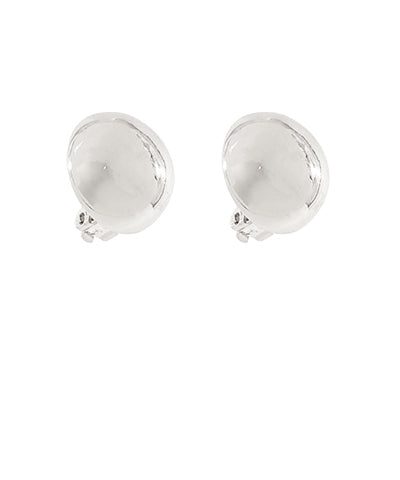 Round Dome Shaped Earrings Silver
