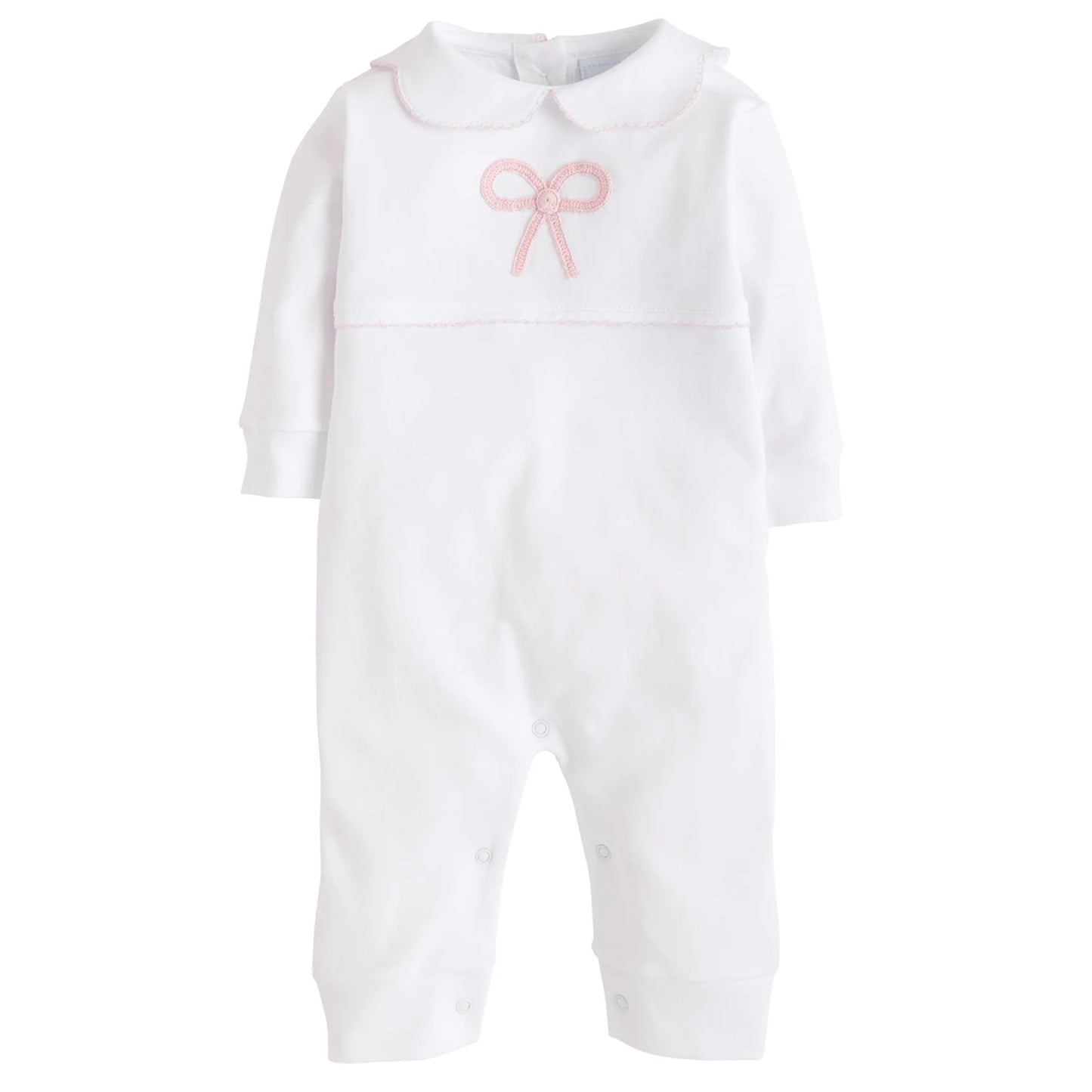 Little English - Crochet Playsuit - Pink Bow