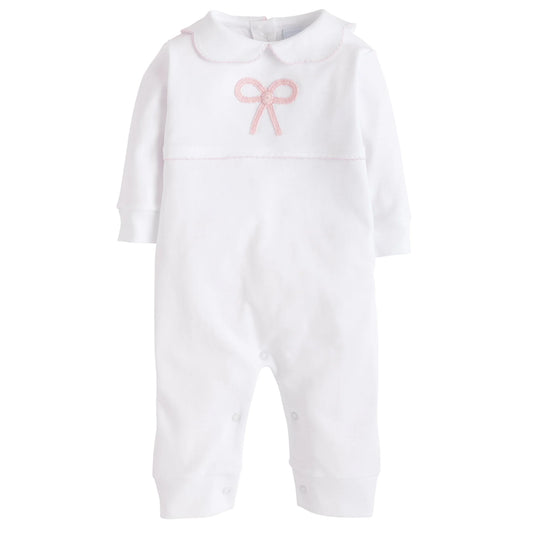 Little English - Crochet Playsuit - Pink Bow