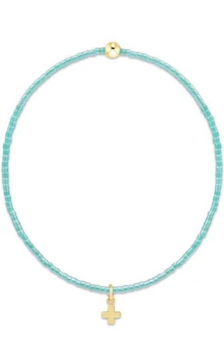 Enewton Hope Classic Signature Cross Small Gold Charm Sea Glass