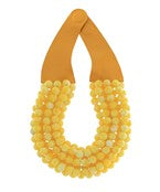 Beaded Necklace with Magnetic Closure Mustard