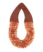 Beaded Necklace with Magnetic Closure Orange/Amber