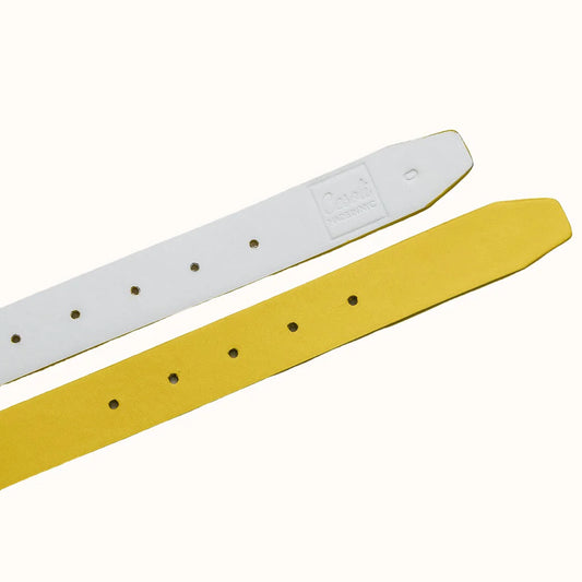 Cesoli  reversible leather Belt (Lemon & Meringue)