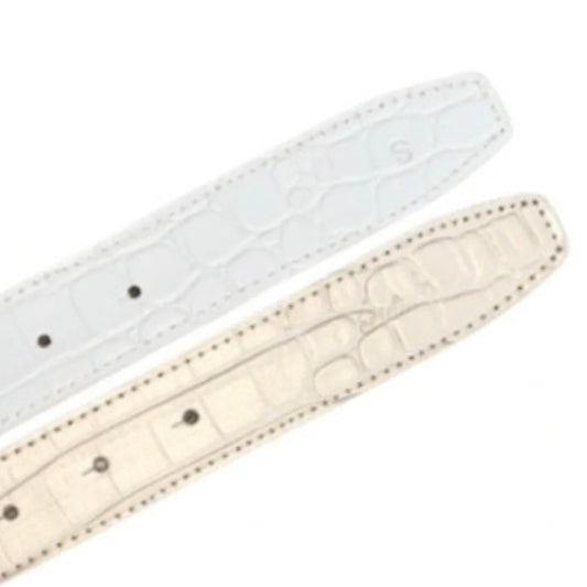 Cesoli  reversible leather belt Coconut & Champagne
