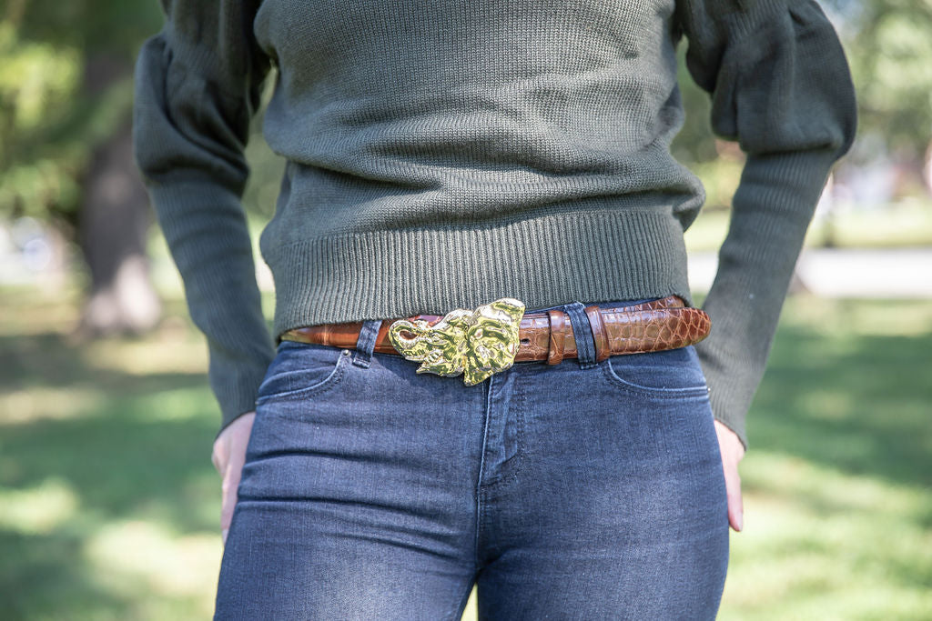 Genuine American Alligator Skin Belt