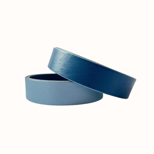 Cesoli  reversible leather belt Atlantic Navy & Chambray