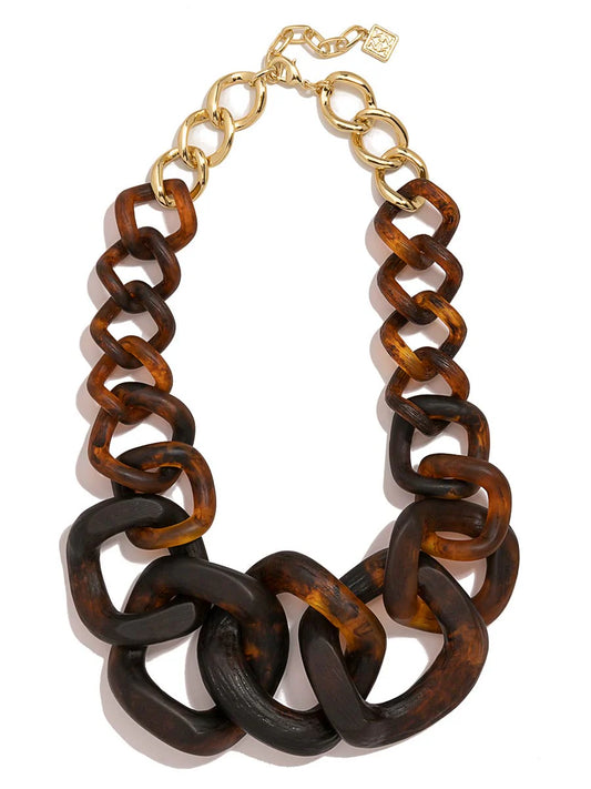 Graduated Flat Link Necklace | Tortoiseshell