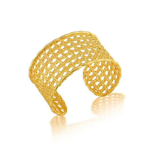 Capucine Du Wolf Veranda Caning Cuff Gold