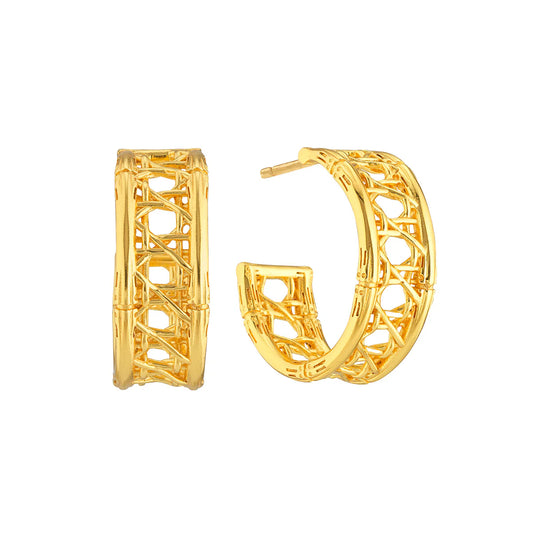 Capucine Du Wolf Veranda Canning Medium Hoop Earrings - Gold
