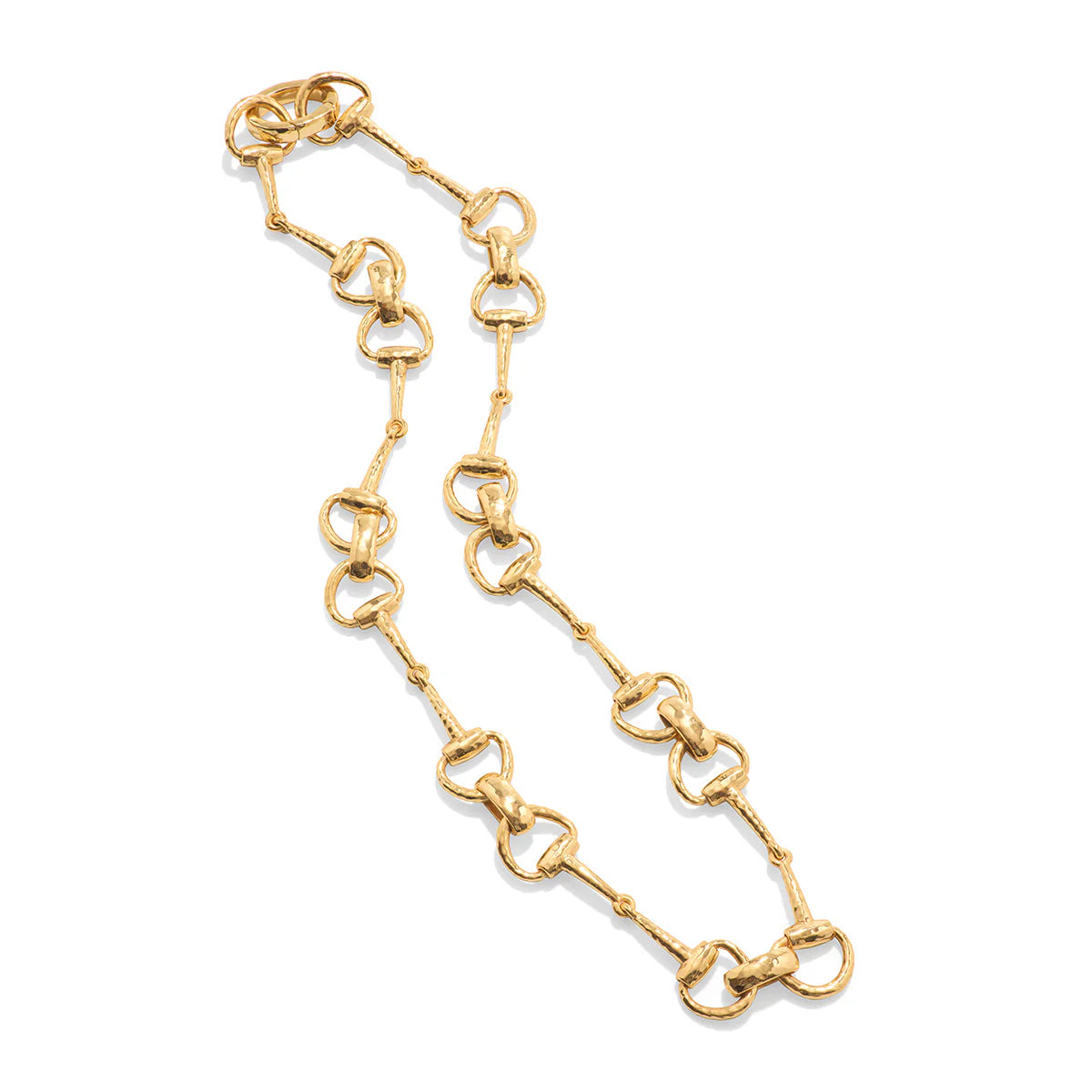 Equestrian Snaffle Bit Chain Necklace 20” Gold
