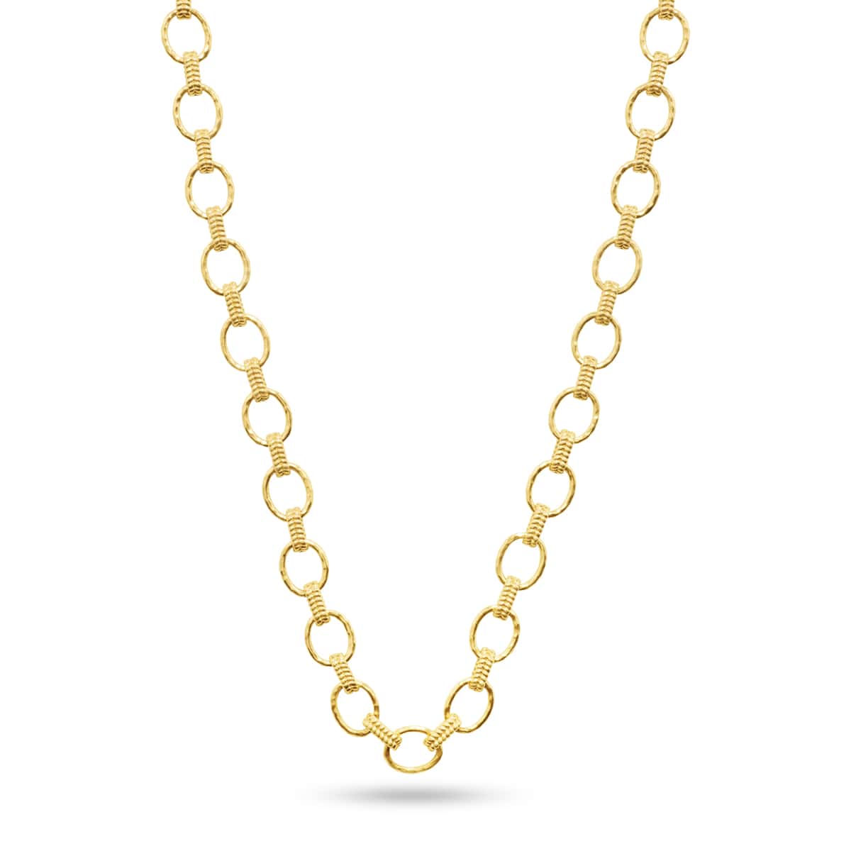 Cleopatra Small Link Necklace 16” 2”. Gold