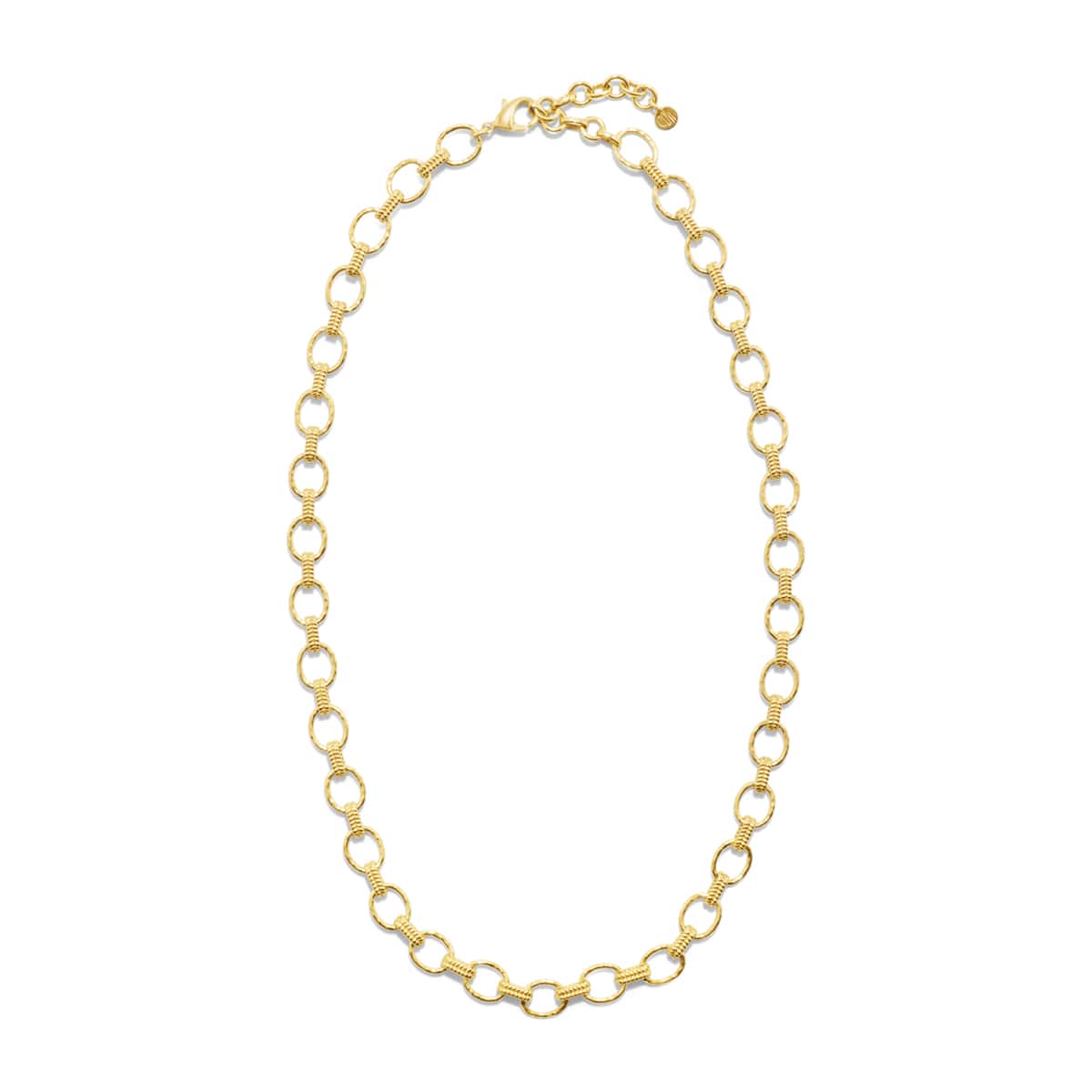 Cleopatra Small Link Necklace 16” 2”. Gold
