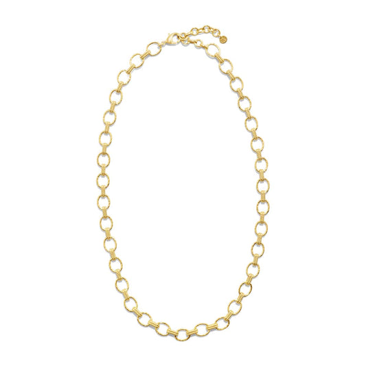 Cleopatra Small Link Necklace 16” 2”. Gold