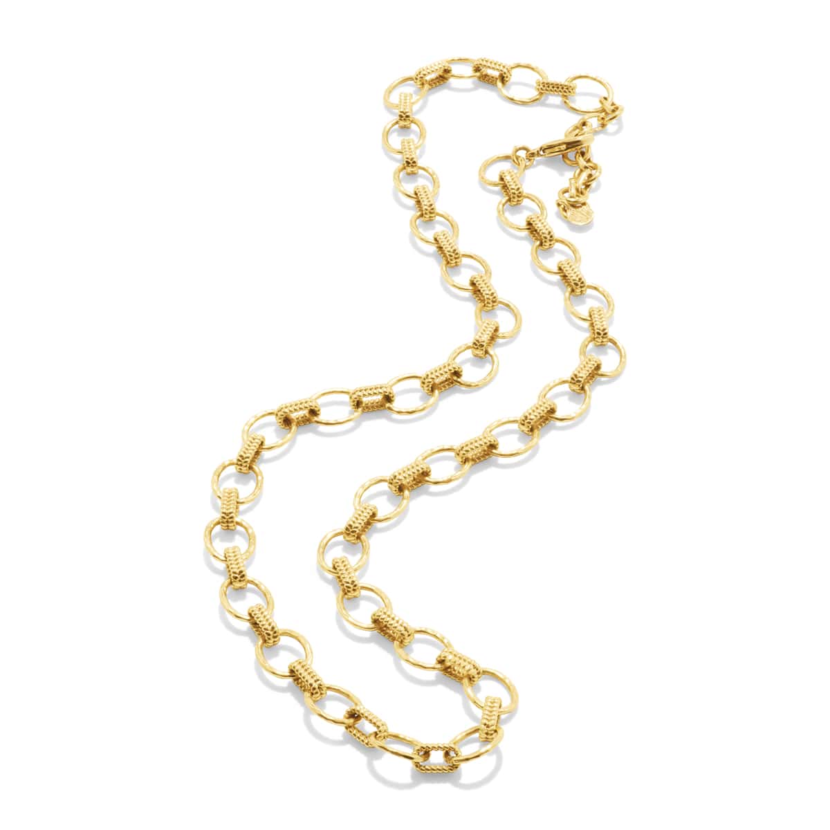 Cleopatra Small Link Necklace 16” 2”. Gold