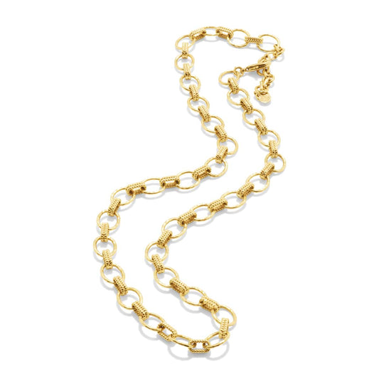 Cleopatra Small Link Necklace 16” 2”. Gold