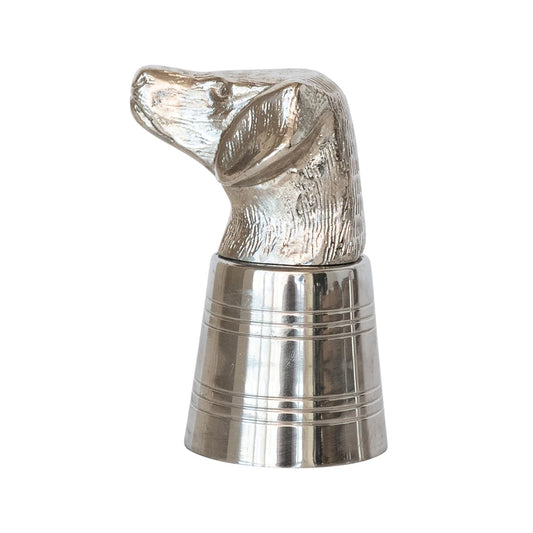 Cast Aluminum & Stainless Steel Dog Head Shot Glass