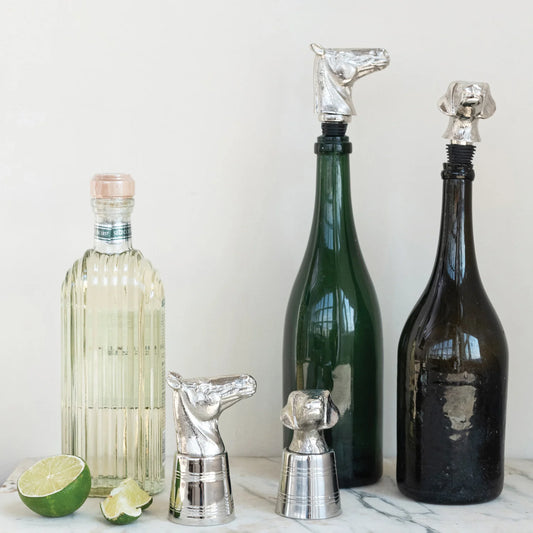 Cast Aluminum & Stainless Steel Dog Head Shot Glass