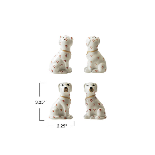 Ceramic Dog Shaped Salt & Pepper Shakers | Set