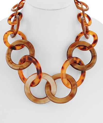 Circle link necklace Tortoise