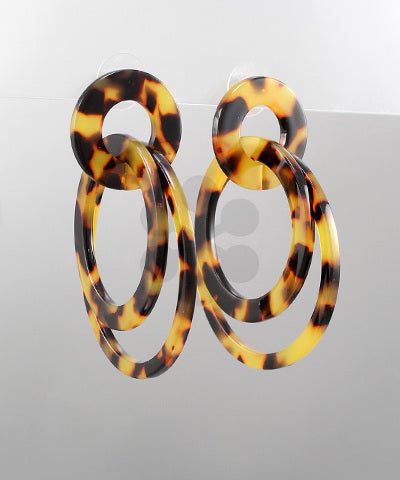 Double Link Tortoise Statement Earrings