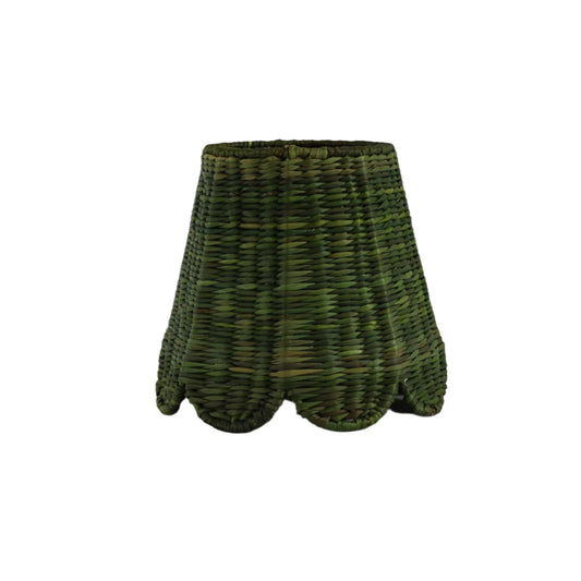 Small Scalloped Seagrass Shade For Cordless Table Lamp