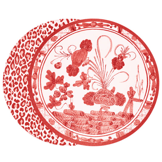 VIDA Faenza and Cheetah Reversible Round Placemats (set of 4)