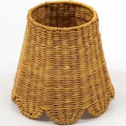 Small Scalloped Seagrass Shade For Cordless Table Lamp