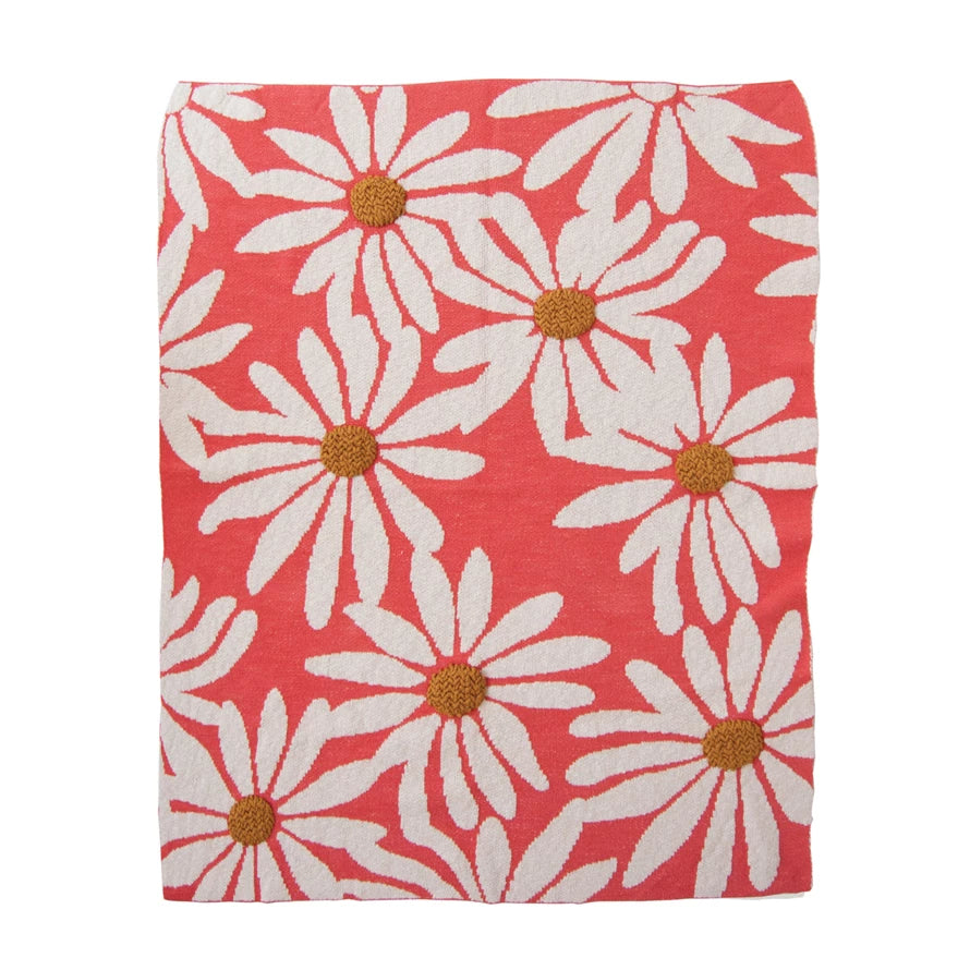 40”x 32” Flower Knit Blanket
