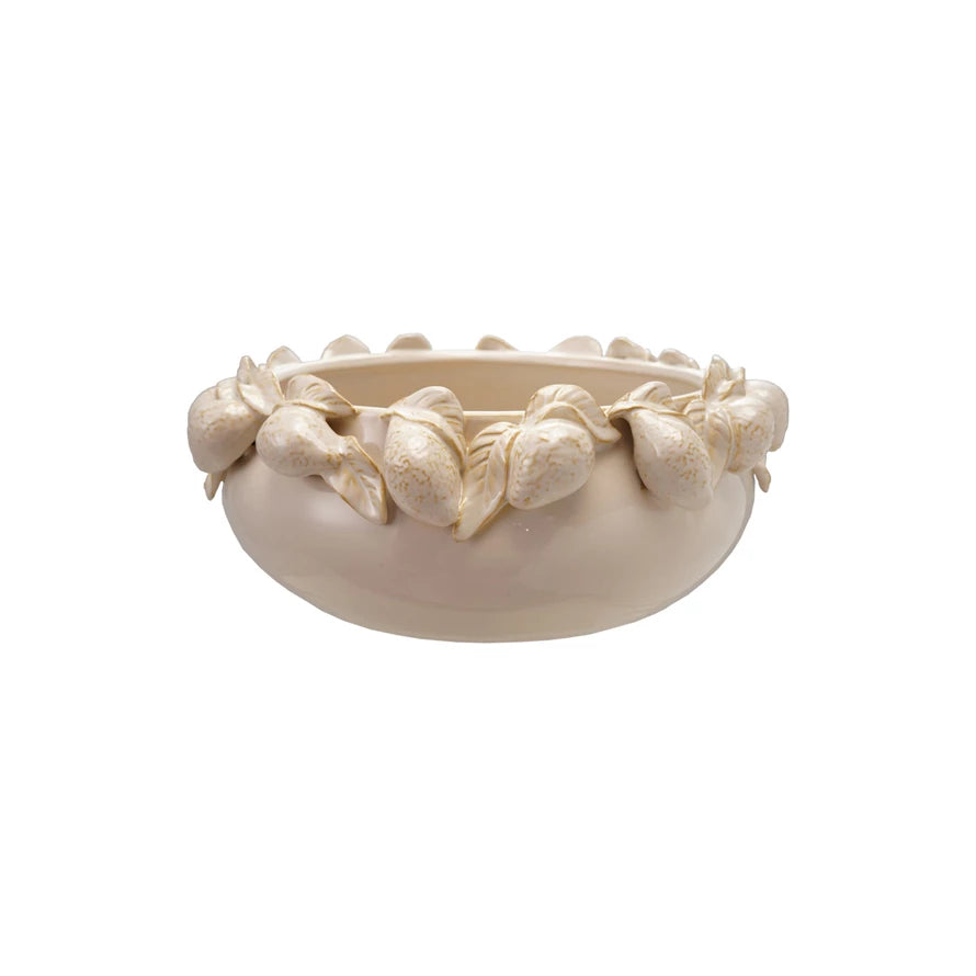 Lemon Stoneware Bowl (Cream Color)