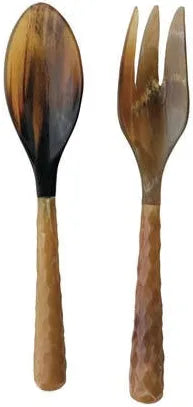 Natural Horn Salad Servers