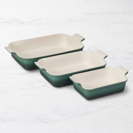 Le Creuset Set of 3 Rectangular Dishes Artichaut