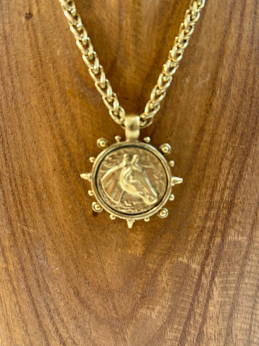 Horse Coin Necklace