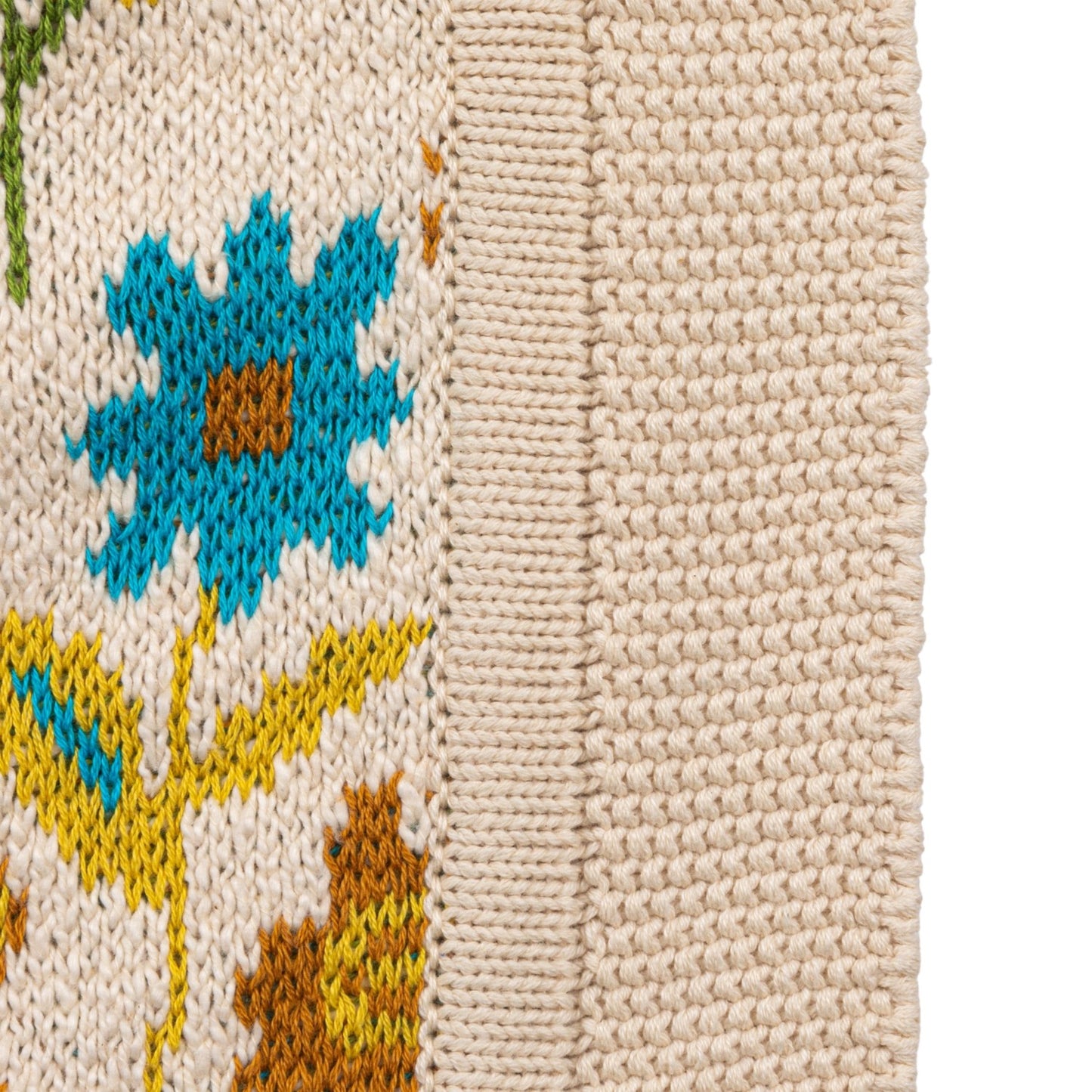 40”Lx 32”W Cotton Knit Baby Blanket with Florals (Multicolor)