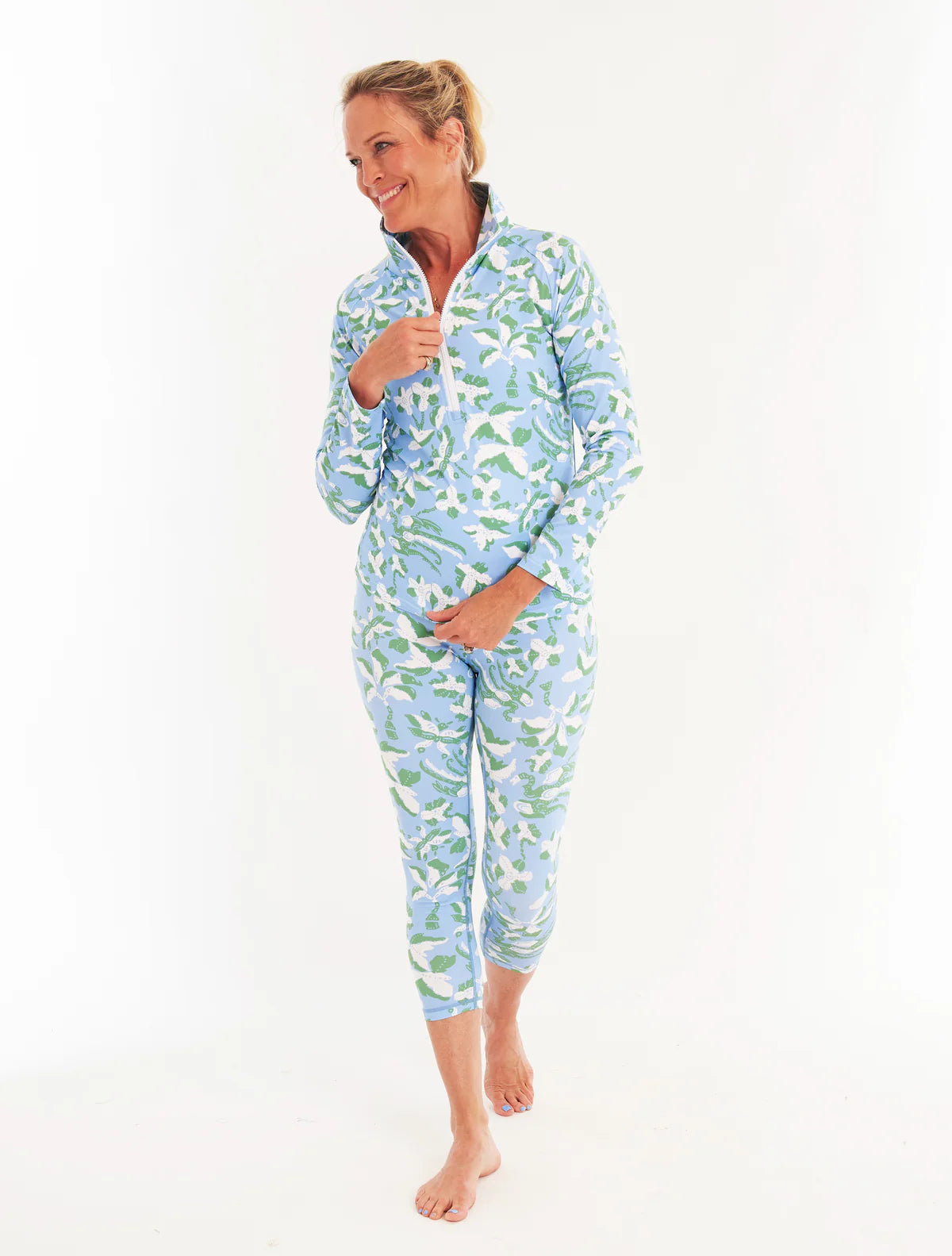 Lingren Tahitian Tide Athletic Pieces Lotus Legging