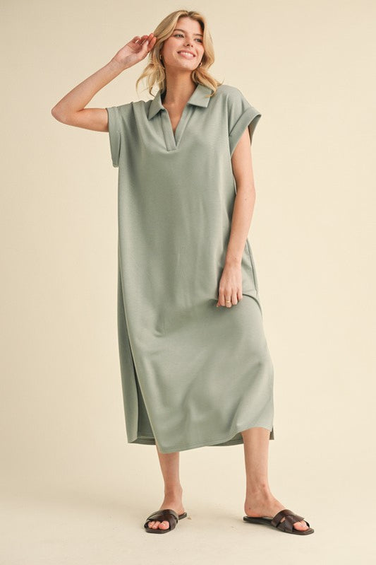 Short Sleeve Jersey Dress Kale