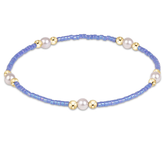 hope purpose pearl bracelet - bright blue
